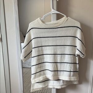 Striped White and Black Women's Top
Only worn once
